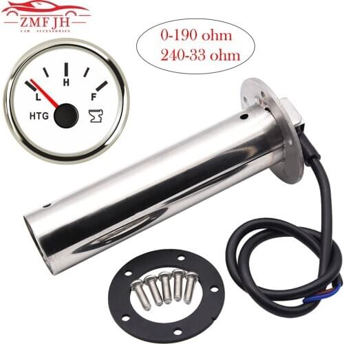 52mm Marine Sewage Level Gauge & 150-450mm Water Sewage Level Sensor For 0-190/240-33 ohm Marine Boat RV Tank Sewage Level Gauge
