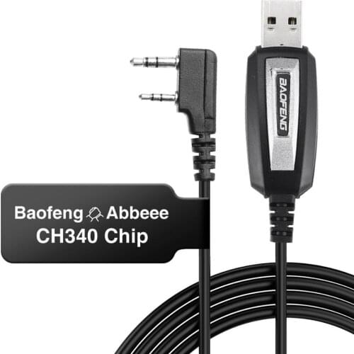 Baofeng 2 Pins Plug Upgrade CH340 USB Programming Cable For Baofeng UV-5R UV-82 BF-888S GT-3 Walkie Talkie Two Way Radio UV5R