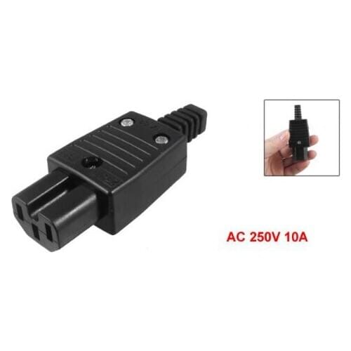 Black IEC320 C15 Female Outlet Socket Power Adapter Connector AC 250V 10A