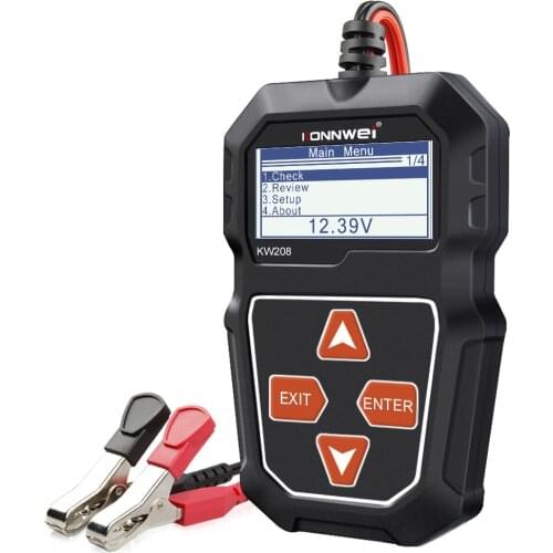 KONNWEI KW208 12V Car Battery Tester Digital Automotive Diagnostic Tester Analyzer Vehicle Cranking Charging Scanner Tools