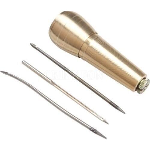 DHL 100Set Leather Tent Canvas Sewing Awl Hand Stitcher Taper Leathercraft Needle Kit Tool