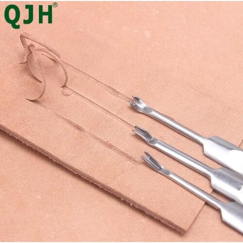 DIY Leather Edge Stitching Groover Tool Stainless Steel Beveler Handemade Leather Skiving Device Leather Craftwork Supplies