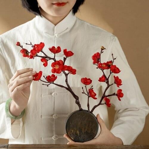 INS 38cm Plum Blossom Fake Flowers and Green Plants Wholesale Wedding Decoration Artificial Flower Crafts