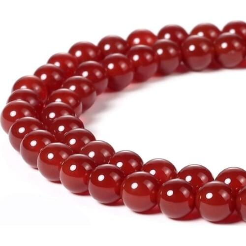 Round 4/6/8/10mm Red Agate Loose Beads for DIY Craft Bracelet Necklace Jewelry Making