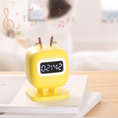 HGHO Alarm Clock Multifunction Electronic Alarm Cute Cartoon Night Light Smart Children Clock