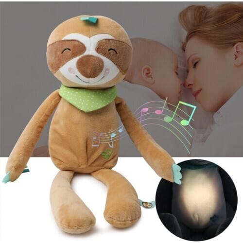 Soft Stuffed Toys LED Lighting Stuffed Animal Kids Sleep Led Night Lamp Plush Toys With Music Light Baby Toys For Girls Boys