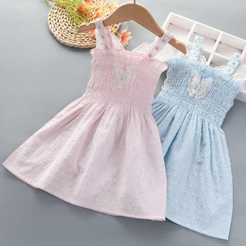 Fancy Childhood Summer Cute Little Girl Clothes 2 To 6 Year Old Baby Girl Birthday Party Butterfly Dresses for Children Sundress