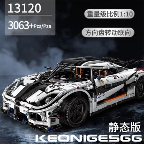 13120 New Series White Speed Race Car Model Kit Building Blocks Bricks Classic Toys Boys Gifts MOC-4789