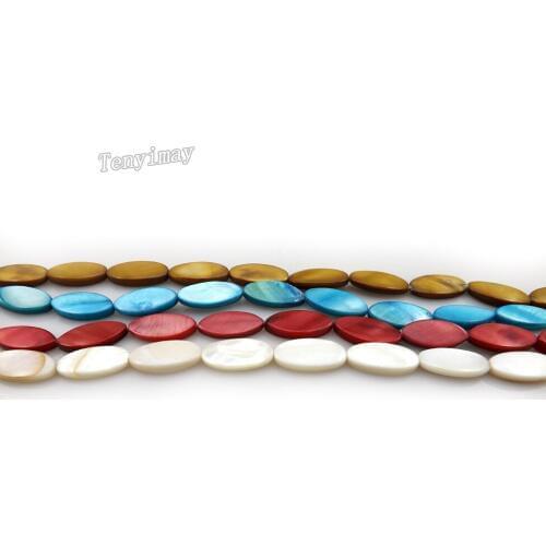 Eye Shape Shell Charm Beads Free Shipping 8x18mm Multicolor Shell Fittings 5 Strands Wholesale