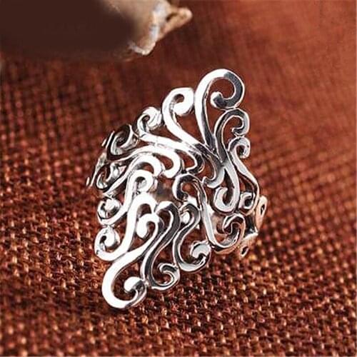 Personality Exaggerated Gothic Flower Rings For Women Charm Engagement Jewelry Girls Open Finger Knuckle Rings