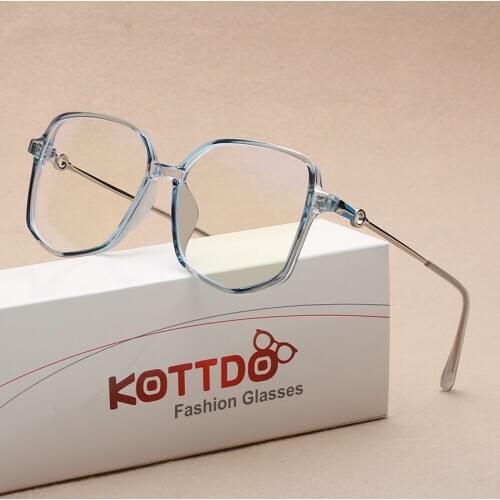 Classic New Women Optical Eyeglasses Transparent Square Myopia Metal Tr90 Glasses Frame Fashion Unisex Spectacles Eyewear