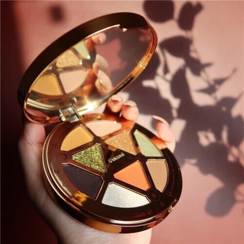 GUICAMI 9 Colors Glitter Eye Shadow Palette Pigmented Powder Shimmer Eyeshadow Powder Matte Glitter Makeup Palette Comestics Set