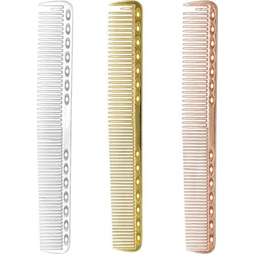 Pro 1 Pcs 19cm Titanium Aluminum Metal Hair Comb Anti Static Hairdresser Cutting Comb For Hair Salon Durable Metal Hair Cut Comb