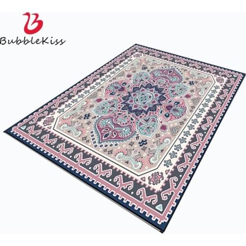 Bubble Kiss Purple Flower Carpet Nordic Ethnic Style Pattern Carpets Modern Bedroom Customized Home Decor Area Rugs Floor Mat