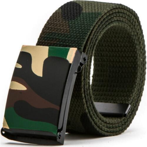 New Men Women Camouflage Canvas Belt Casual Printed Graffiti Waist Belts Couple Camo Tactical Jeans Buckle Straps Belt Unisex y1