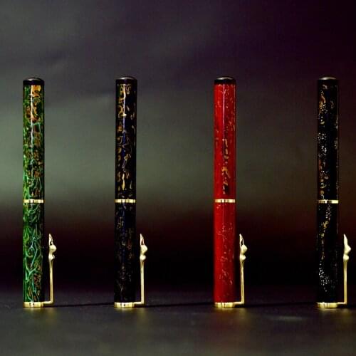 Craftsman Rhinoceros Lacquer Art Intangible Cultural Heritage Lacquer Pen High Grade Luxury Fountain Pen Resin Calligraphy Pen