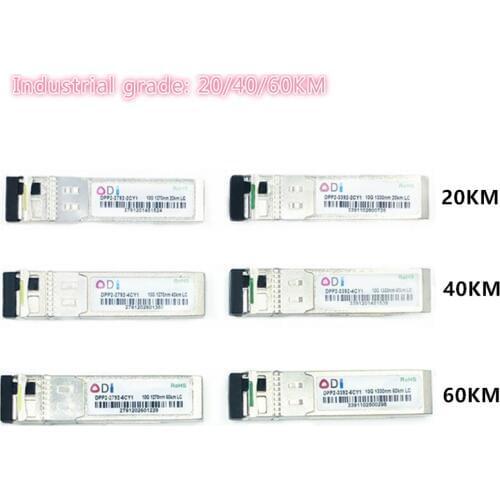 SFP 10G LC 20/40/60KM 1270nm/1330nm Single Fiber SFP Optical Module SFP Transceiver Industrial grade -40-85 Celsius for switch