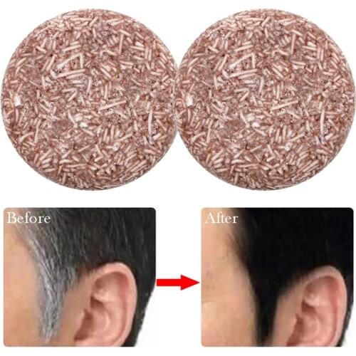 Gray Hair Darkening Shampoo Bar Soap Natural Organic Repair Essence Oil-control Anti-Dandruff White Hair Treatment Shampoo