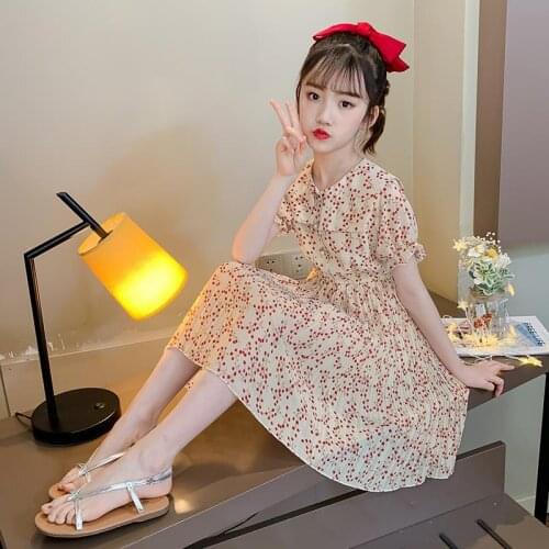 Girls Chiffon Dress Summer 2021 New Girl Fashion Princess Dress 10 To 12 Years Old Party Dresses for Girls Baby Summer Clothes