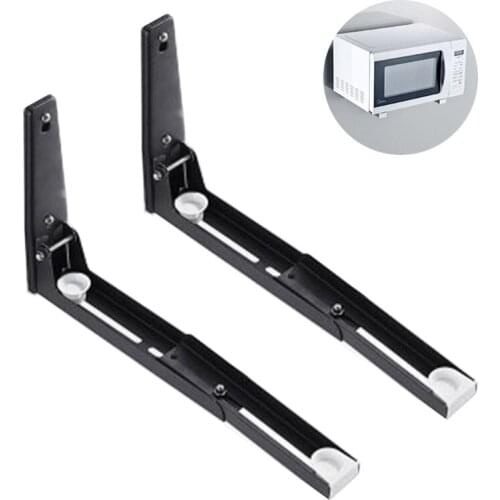 200mm (1 Set of 2) Stainless Steel Material Microwave Oven Stand Rugged and Foldable Kitchen Microwave Oven Rack