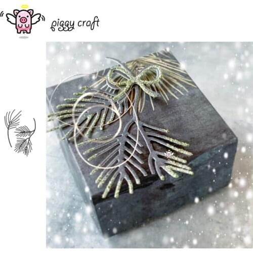 Piggy Craft metal cutting dies cut die mold 2Pcs Christmas leaves Scrapbook paper craft knife mould blade punch stencils dies