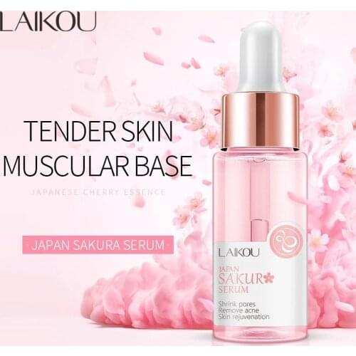 LAIKOU Japan Sakura Serum Nourish Shrink Pores Oil Control Brightening Rejuvenation Whitening Serum Skin Face Care 17ML