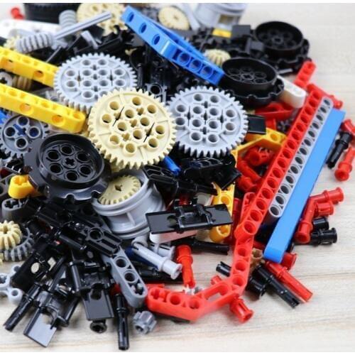 250g Technical Parts Bulk Building Blocks Gear Wheel Rack MOC Car Accessory Pin Connector Bricks Toys for DIY Kits Replacements