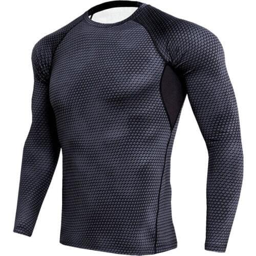 Tights Long Sleeve Quick Dry Men Sports Training Shirt Fitness Tshirt Gym Musculation Breathable Plus Size
