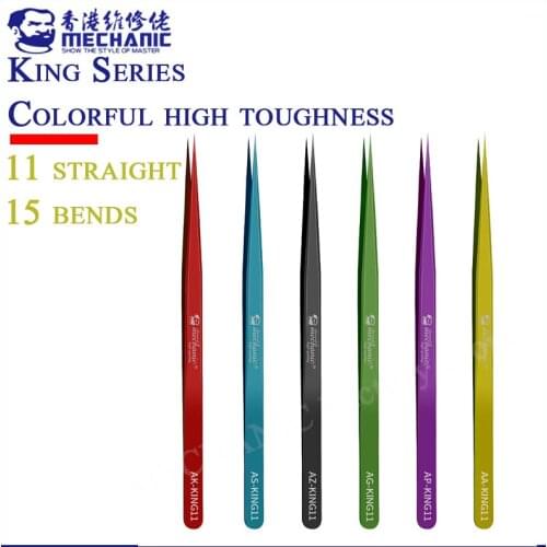 MECHANIC Ultra Fine Point Colorful Tweezers SMD Tweezer High Toughness Durable Tweezer For Phone Motherboard Maintenance Tools