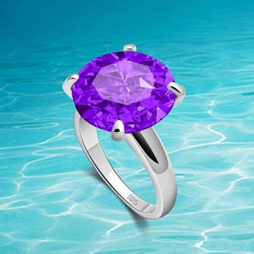 Fashion luxury 925 sterling silver ring for women exaggerated large zircon ring woman glare Engagement party birthday jewelry