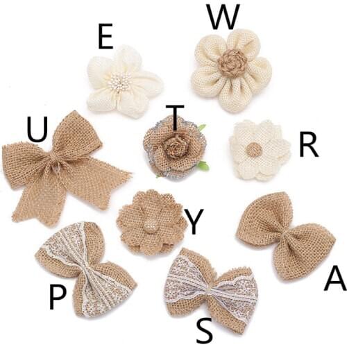 1 Piece Shoes And Hats Ornament Burlap Flowers Christmas Wedding Party Jute Flowers Custom Accessories Sewing Accessories