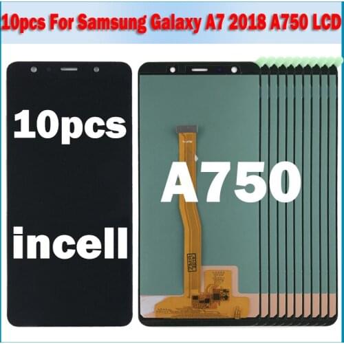 10pcs TFT A750 LCD For Samsung Galaxy A7 2018 LCD SM-A750F A750F A750 lcd Display With Frame Touch Screen Digitizer Replacemen