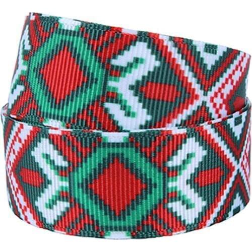 38mm Aztec Christmas printed grosgrain ribbon with beautiful design