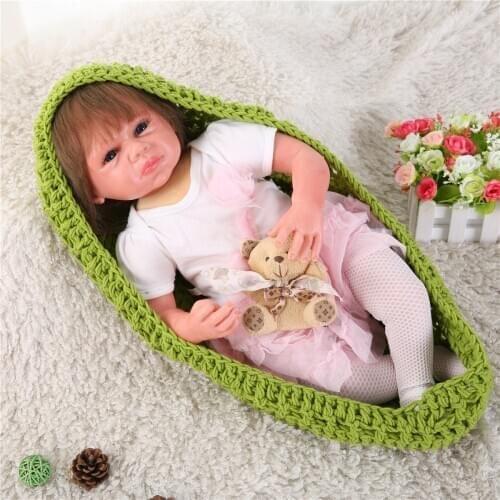 53CM silicon reborn bonecas reborn silicone baby doll realista vinyl newborn princess with planted hair toddler girls toys