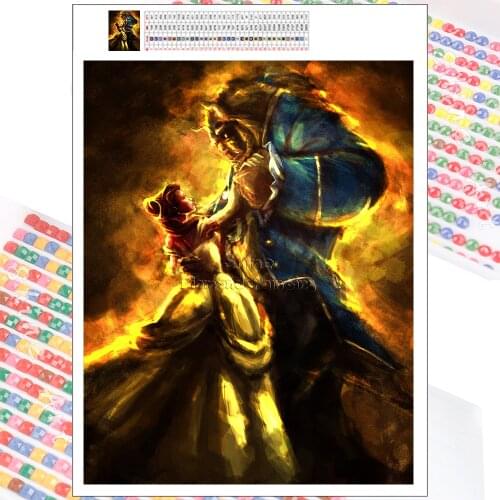 5D Diamond Painting Disney Cartoon Princess New Arrivals “Beauty and the Beast” Hobby Art DIY Mosaic Full Drill Home Decoration