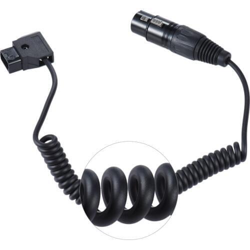 Andoer D-Tap Male to XLR 4-Pin Female Adapter Power Supply Cable Cord for V-mount Battery Plate Camcorder Monitor