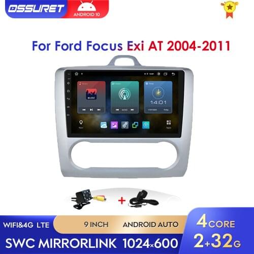 Android10 Quad Core Car Radio GPS Fit Ford Focus Exi AT Mk2 2004-2011 Multimedia Stereo Video Player Navigation 2Din BT WIFI SWC