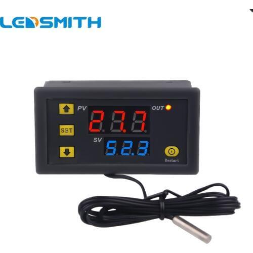 W3230 DC 12V 24V AC 110-220V Digital Temperature Controller Thermostat Regulator Heating Cooling Control Switch Sensor Meter