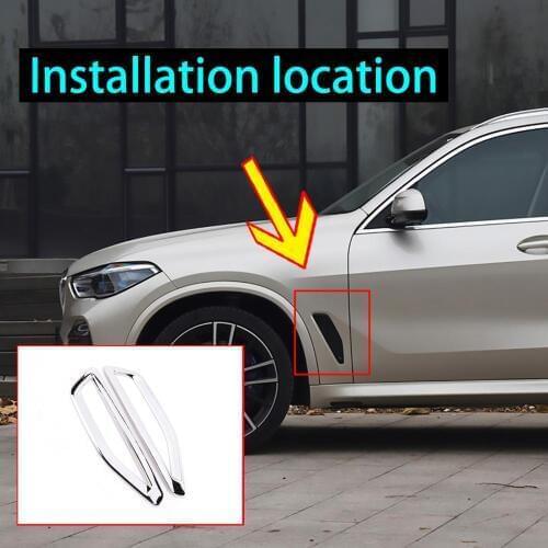 2pcs ABS Chrome Car Side Air Vent Decoration Trim For BMW X5 G05 2019 Accessories