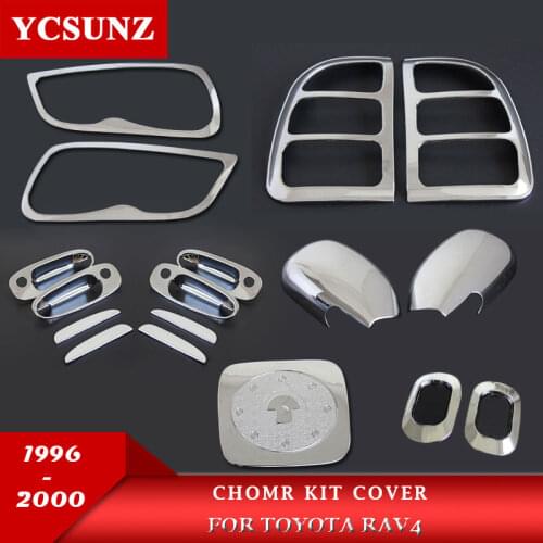 Chrome Kits For Toyota Rav4 1996-2000 Car Rav4 Parts Light Protection Side Lamp Rim Trim For Toyota Rav 4 1997 1998 1999 Ycsunz