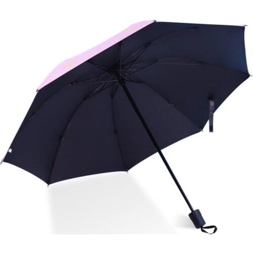 Ins Cute Lady Sunny And Riany Five Floding Blackcoating Star Umbrella