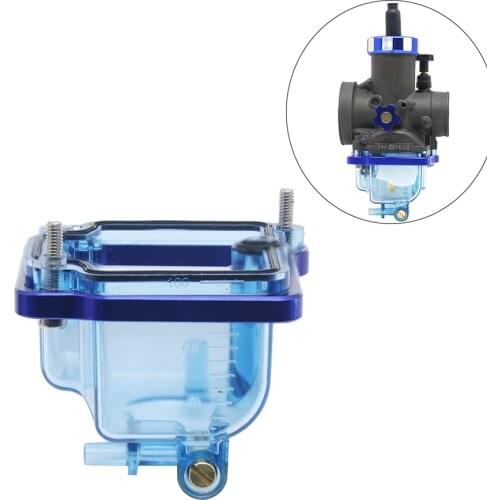 Alconstar Motorcycle Carburetor Bottom Float Bowl Comp Chamber Transparent Blue Oil Cup Racing For Keihin PE 24 26 28 30MM