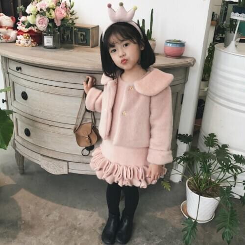 2pcs Set Newborn Girls Warm Dress Cute Autumn Winter New Baby Knitted Clothes Infant Toddler Tops Shirts for Girl Dresses