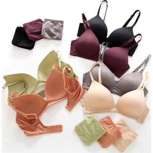 Women Push Up Seamless Set Wire Free Bra and Panties Set Female Lingeries Underwear