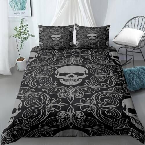 3D Bedding Set 3D Print Design Duvet Cover Sets King Queen Twin Size Black Dropshipping Boy gife Skull wife love