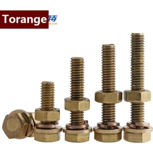 Brass Outer Hexagon Bolt Screw Nut Flat Pad Set Extended Screw M10M12 2PCS