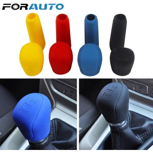 LEEPEE Universal Silicone Handbrake Grips Durable Gear Shift Collars Gear Head Shift Knob Cover Car Hand Brake Cover Accessories