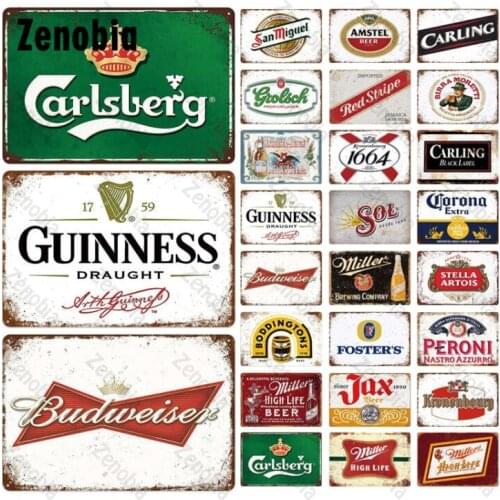Metal Vintage Sign Beer Brand Tin Sign Plaque Wall Art for Pub Wall Home Bar Kitchen Retro Restaurant Metal Tin Decor 30X20Cm