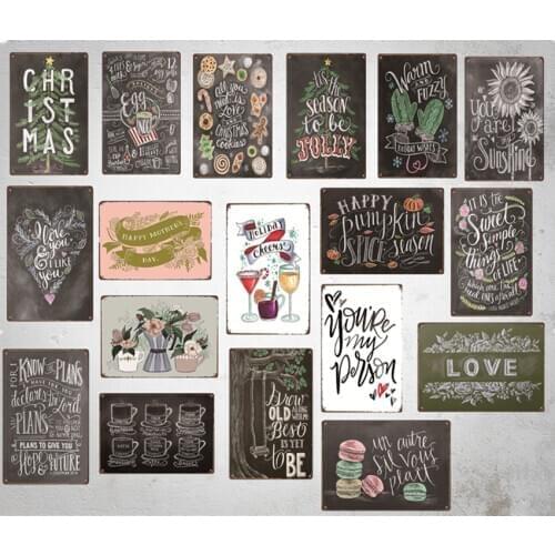 Happy Mothers Day LOVE SWEET Christmas Tin Signs Retro Wall Plaque Custom Metal Painting Antique Bar Pub Decor