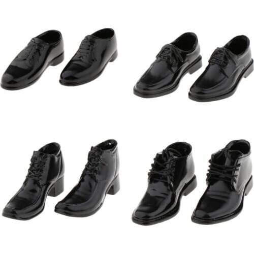 Mens Shoes on A Scale of 6: 1 Casual PU Leather Shoes for Action Figures in